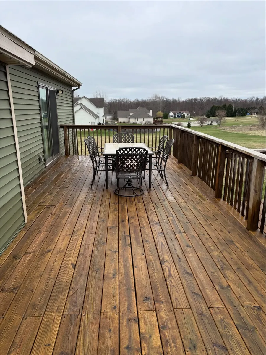 Clean deck boards after deck cleaning service in Okemos, MI